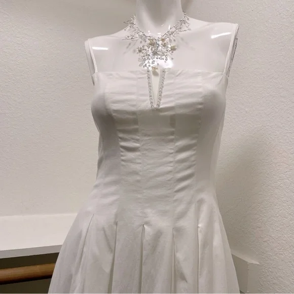 Reformation Kye Midi Dress in White with Custom Beaded front detail | Sz 6 - Picture 3 of 11